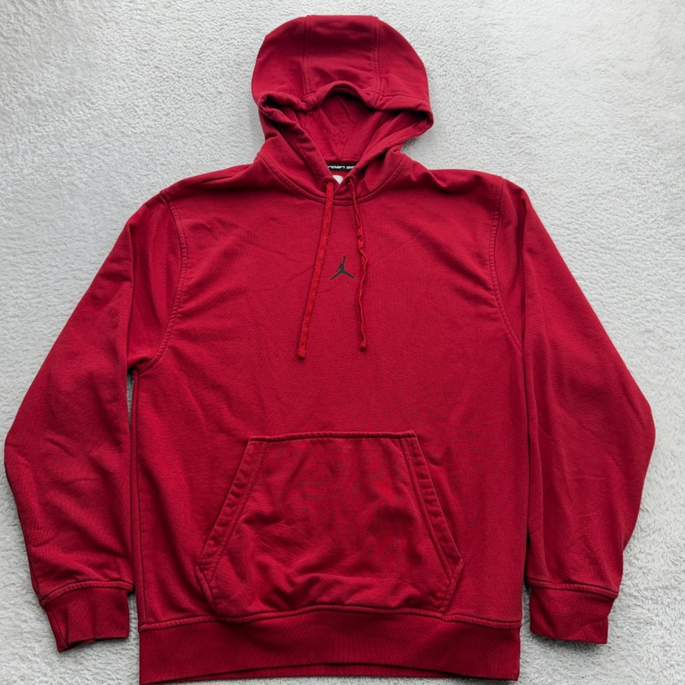 Jordan Sport Dri-FIT Mens Red Pullover Hoodie Jumpman Logo Sweatshirt Small